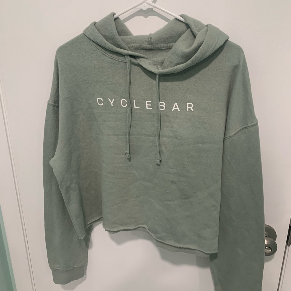 CycleBar Sage Green Cropped Hoodie